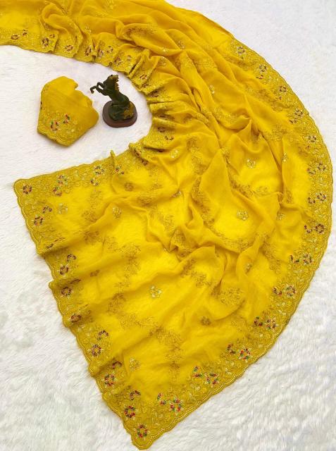 Vastrangan floral embroidery best retail saree shop in surat 